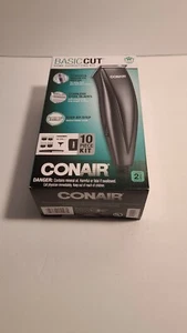 CONAIR Black 10 Piece Corded Men Hair Clipper Grooming Trimmer HairCutting Kit - Picture 1 of 2