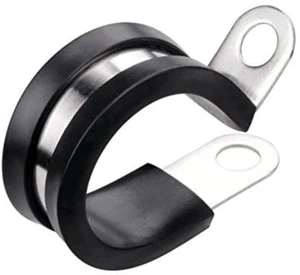 LOKMAN 20 Pack 3/8 Inch Stainless Steel Cable Clamp, Rubber Cushioned Insulated - Picture 1 of 1