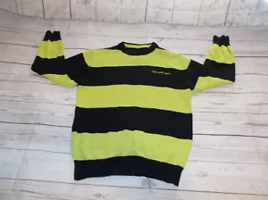 Calvin Klein Jeans,maglione maglia bambino usato verde/nero unisex 100% cotone,taglia M - Foto 1 di 6