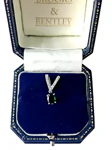 Diopside Pendant 9ct Gold Diopside and Zircon Pendant Chrome Diopside Pendant - Picture 1 of 7