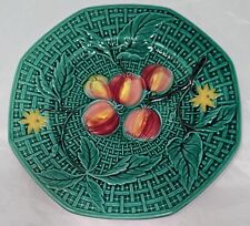 Georg Schmider Zell Germany Majolica Fruit & Basketweave Plate Antique c.1907-28