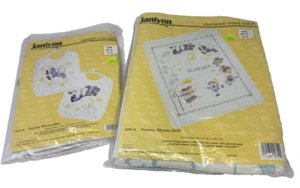 Janlynn Stamped Cross Stitch Nursery Rhyme Quilt Kit 158-19 Bib Kit 158-20 READ - Picture 1 of 10