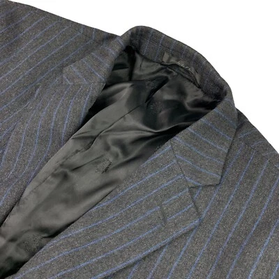 Blazer Ralph Lauren LRL de franela de lana para hombre gris carbón/azul a rayas • 42R Foto 1 de 4