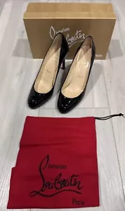 Christian Louboutin Pumps SIMPLE PUMP 85 schwarz LACK WADE rote Sohle 37,5 (W 7) - Bild 1 von 11
