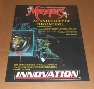 Masques J.N. Williamson Poster 1992 Promo 22x17 Innovation Comics Horror - Picture 1 of 1