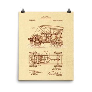Póster impreso arte automóvil patente coche vintage vehículo motorizado 1906 8x10/16x20 - Imagen 1 de 6
