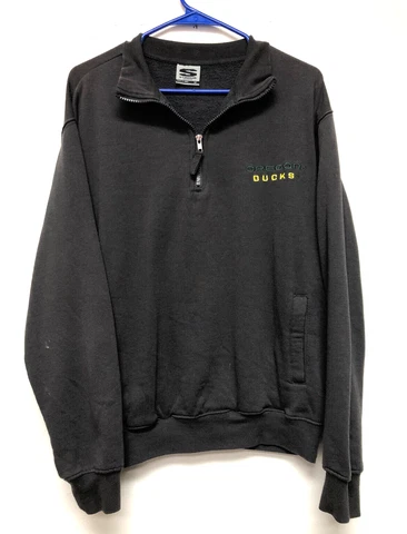 Stadium Mens Black Pullover 1/4 Zip Jacket Oregon Ducks - Size M Cover