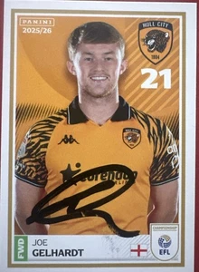 Pegatina EFL Hull City Joe Gelhardt firmada a mano Panini 2025/2026 - Imagen 1 de 1