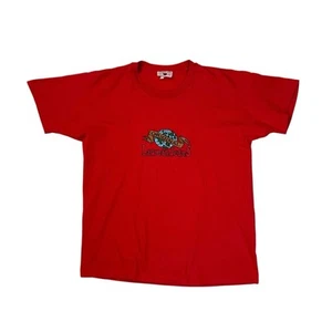 Vintage 90s Lawman Jeans Embroidered T-Shirt Size Large Red Single Stitch USA - Bild 1 von 6