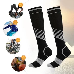Compression Socks For Men & Women Varicose Veins Anti-Fatigue Flight Running - Picture 1 of 8