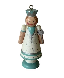 1984 AVON Nussknacker Ornament Zuckerpflaume Fee blauer Engel Mädchen Zauberstab - Bild 1 von 4
