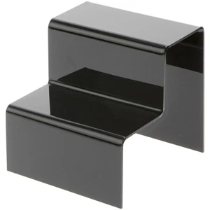 Plymor Black Acrylic 2-Step Solid Back Display Stairs, 6.125" H x 6" W x 6.75" D - Picture 1 of 1