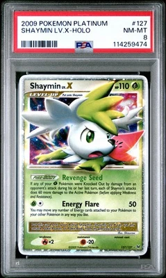 2009 POKEMON PLATINUM BASE SHAYMIN LV X #127 ULTRA RARE PSA 8 NM #114259474 - Image 1 of 2