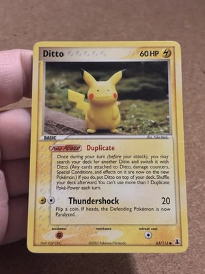 Ditto (Pikachu) 63/113 Set Ex Delta Species Card Pokemon English Good Played - Immagine 1 di 4