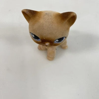 Littlest Pet Shop LPS #318 Flocked сиамский кот фигурка коричневый голубые глаза редкая игрушка - Изображение 1 из 4
