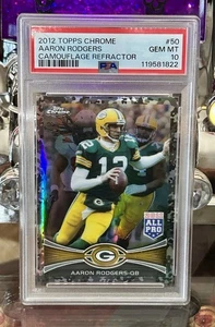 2012 Topps cromo Aaron Rodgers #50 refractor camuflaje militar/499 PSA 10 GEMA - Imagen 1 de 3