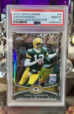 2012 Topps cromo Aaron Rodgers #50 refractor camuflaje militar/499 PSA 10 GEMA Foto 1 de 3