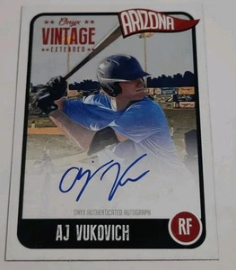 2020 Onyx Vintage Extended AJ Vukovich Rookie AUTO On Card Prospect Dbacks - Picture 1 of 2