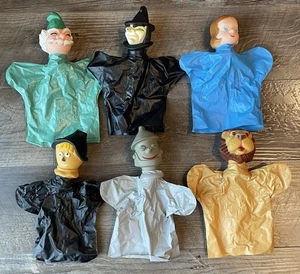 Vintage USA Proctor & Gamble 1960er Zauberer von Oz Handpuppen Lot (6) Löwe Vogelscheuche - Bild 1 von 16