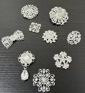 Totally Dazzled NEW Custom jewelry or in crafting silver tone A Lot Of 9 - Picture 1 of 19