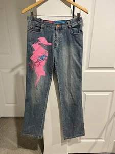 Vintage Retro Johnny Girl 1990’s Jeans Graffiti Front Juniors 9 Grunge Skater - Picture 1 of 14