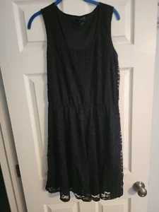 ULTRA FLIRT Womens Black lace tank mini Dress Plus 1X euc - Picture 1 of 5