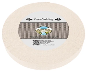 Country Brook Design® 1 Inch Natural Heavy Cotton Webbing, 5 Yards - Picture 1 of 3