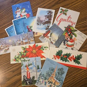 Vintage-1970s-12 Used Christmas cards- Name Brand (Lot #2) - Crafts! - Picture 1 of 11