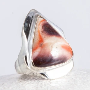 a Silberring Mookait Jaspis Tropfenform schöne Zeichnung Größe: 60 - Bild 1 von 4