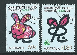 CHRISTMAS ISLAND YEAR OF THE RABBIT SET 2 FINE USED - Picture 1 of 1