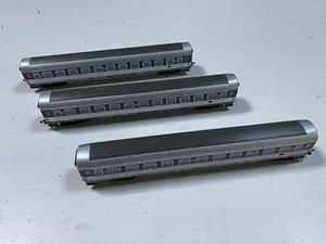 Rare Fleischmann 5184 Set of 3 H0 Express Train Coaches 2nd Class Blue / Silver  - Picture 1 of 9