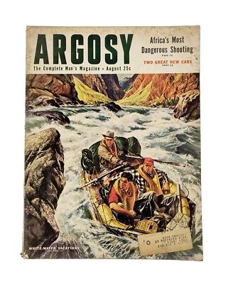 Argosy Magazine Aug 1953 - Africa Shooting Great Cars Ring of Death Weegee L5 - Image 1 of 4