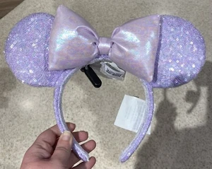 Diadema Oreja Minnie Lentejuelas Lavanda Opalescente Parques Disney 2025 Nueva - Imagen 1 de 2