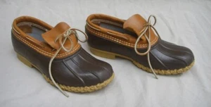 MENS L.L. BEAN WATERPROOF LOW DUCK BOOTS SHOES RUBBER/ LEATHER SZ 8 M - Picture 1 of 9