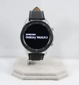 Samsung Galaxy Watch 3 45 mm SM-R840 (Silber mit schwarzem Lederarmband) - Bild 1 von 9