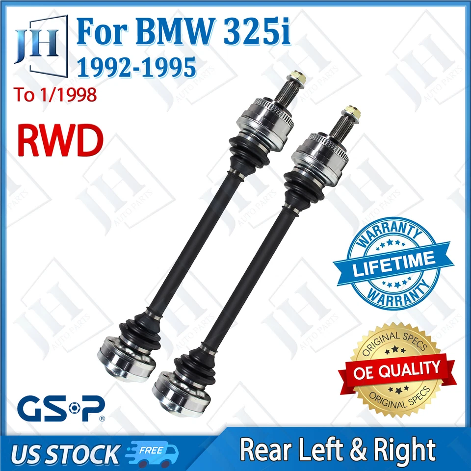 OE Rear Pair CV Axle Shaft Set For 1992-99 BMW 325i 325is 328i 328is L6 RWD - Image 1 of 4