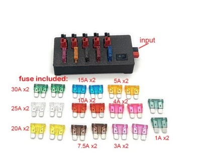 FAYMO 6 way Fused DC power splitter distribution fits Anderson Powerpole connector B