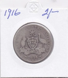 1916 AUSTRALIA FLORIN - Picture 1 of 2