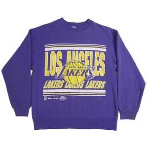Los Angeles LA Lakers NBA Med Sweatshirt Vintage Y2k Purple Hanes Activewear Tag - Picture 1 of 14