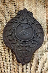 Antique Vintage Original Decorative Cast Iron Plaque Collector Unique - Picture 1 of 4