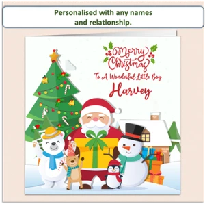 Personalisierte Weihnachtskarte Sohn Enkel Tochter Enkelin Freund Xmas GEN1 - Bild 1 von 8