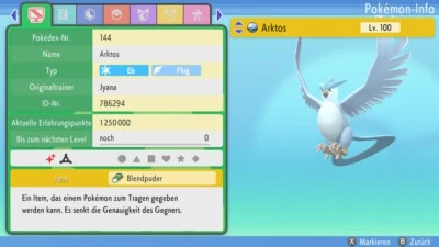 Arktos Shiny | LVL 100 | Legal + Onlinefähig | Pokemon Diamant & Perl - Bild 1 von 4