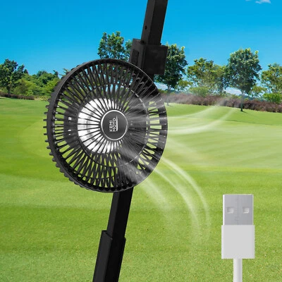 Ventilador universal para carro de golf de 9 pulgadas con batería de carga luces LED portátil para EZGO Foto 1 de 4