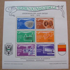 Erinnofilie 1972 - Blok Herdenkingszegels Groningen 300 jaar ontzet postfris - Picture 1 of 1