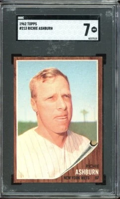 1962 Topps Baseball #213 Richie Ashburn SGC 7 - Image 1 of 2