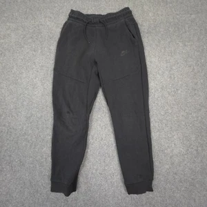 Nike Track Pants Kids LARGE Black Tech Fleece Activewear Drawstring Logo Size L - Picture 1 of 10
