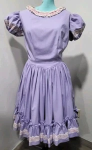 Vintage 60s Square Dance Dress Rockabilly Swing Western Purple - Picture 1 of 5