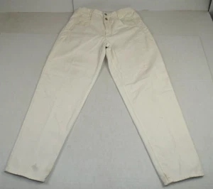 Vintage Guess Jeans Size W 33 L31 80s White 2 Button Zip Taper Made USA - Picture 1 of 13