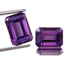 Paire de pierres précieuses AAA Ceylan naturel saphir violet coupe radiante 7 x 5 mm