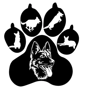 German Shepherd Paw Vinyl Decal Sticker Wall Car Mobile Home Caravan Window Van - Picture 1 of 2
